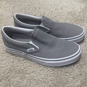 Vans Gray Canvas Slip-On Sneakers